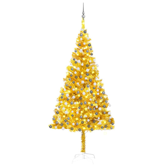 Artificial Christmas Tree Gold PET, steel, plastic 69 in