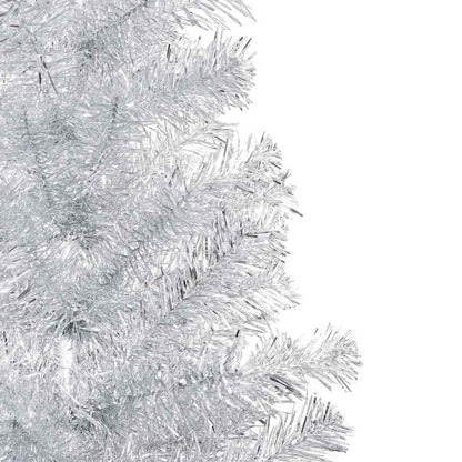 Artificial Pre-lit Christmas Tree with Ball Set Silver 59.1" PET