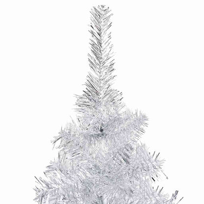 Artificial Pre-lit Christmas Tree with Ball Set Silver 94.5" PET