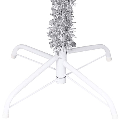 Artificial Pre-lit Christmas Tree with Ball Set Silver 94.5" PET