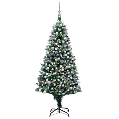 Artificial Christmas Tree with LEDs&Ball Set&Pine Cones 82.7"