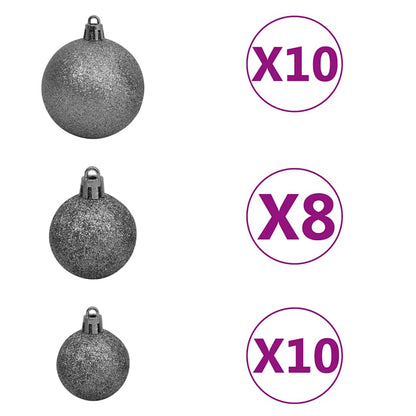 Artificial Christmas Tree with LEDs&Ball Set&Pine Cones 82.7"