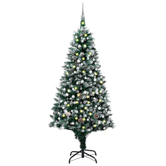 Artificial Christmas Tree with LEDs&Ball Set&Pine Cones 94.5"