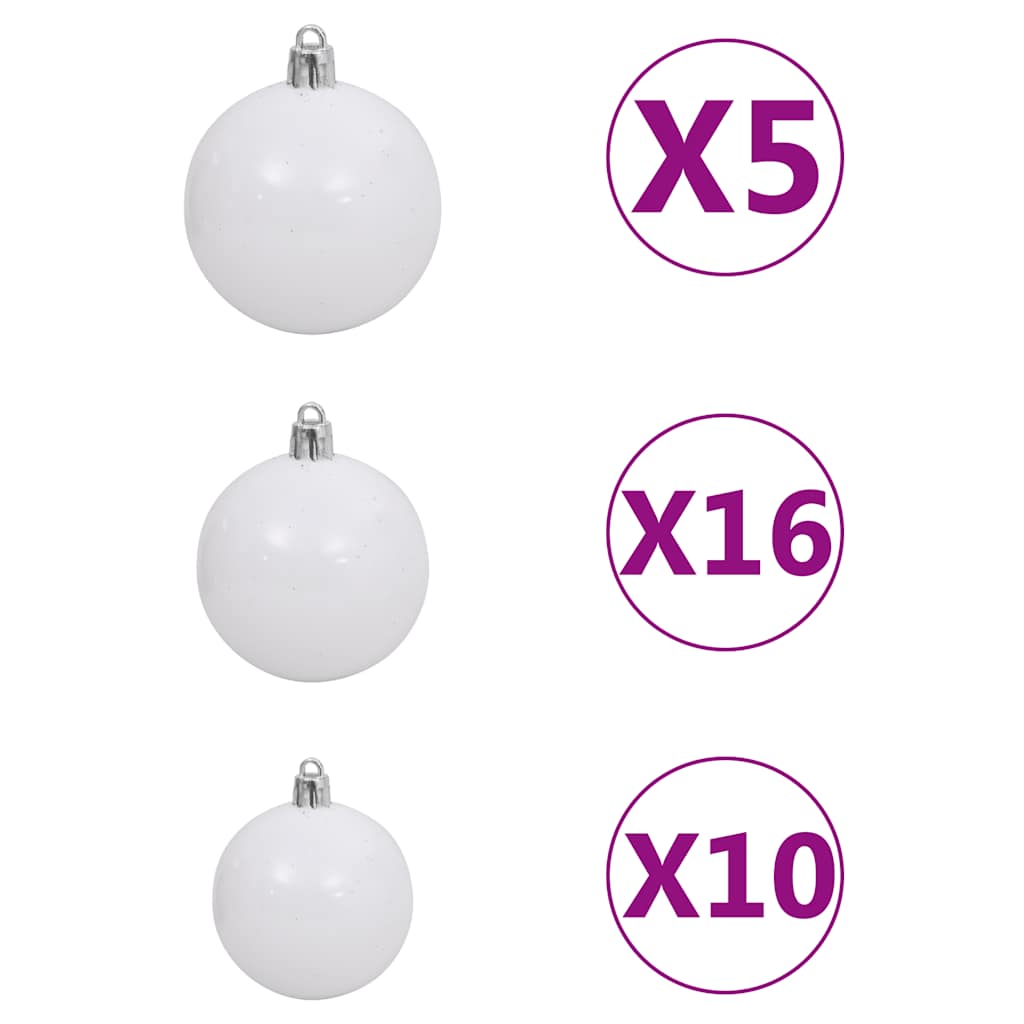 Artificial Christmas Tree with LEDs&Ball Set&Pine Cones 94.5"