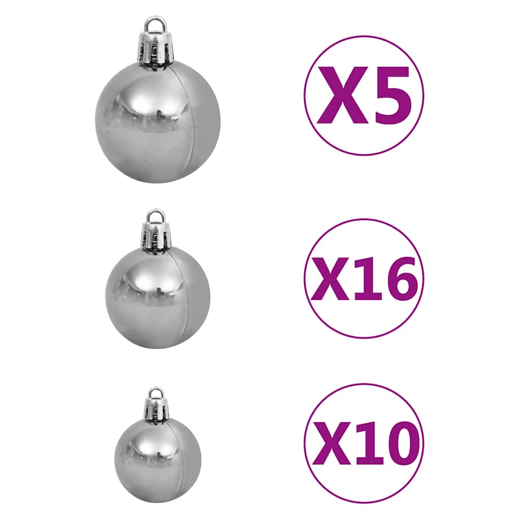 Artificial Christmas Tree with LEDs&Ball Set&Pine Cones 94.5"