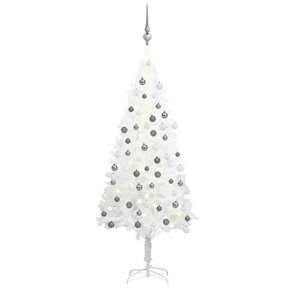 Artificial Pre-lit Christmas Tree with Ball Set White 47.2"