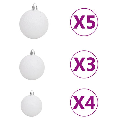 Artificial Pre-lit Christmas Tree with Ball Set White 59.1"