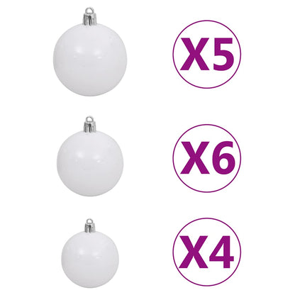 Artificial Pre-lit Christmas Tree with Ball Set White 59.1"