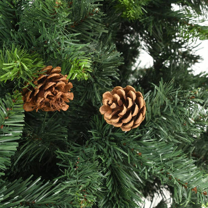 Artificial Pre-lit Christmas Tree with Pine Cones Green 59.1"