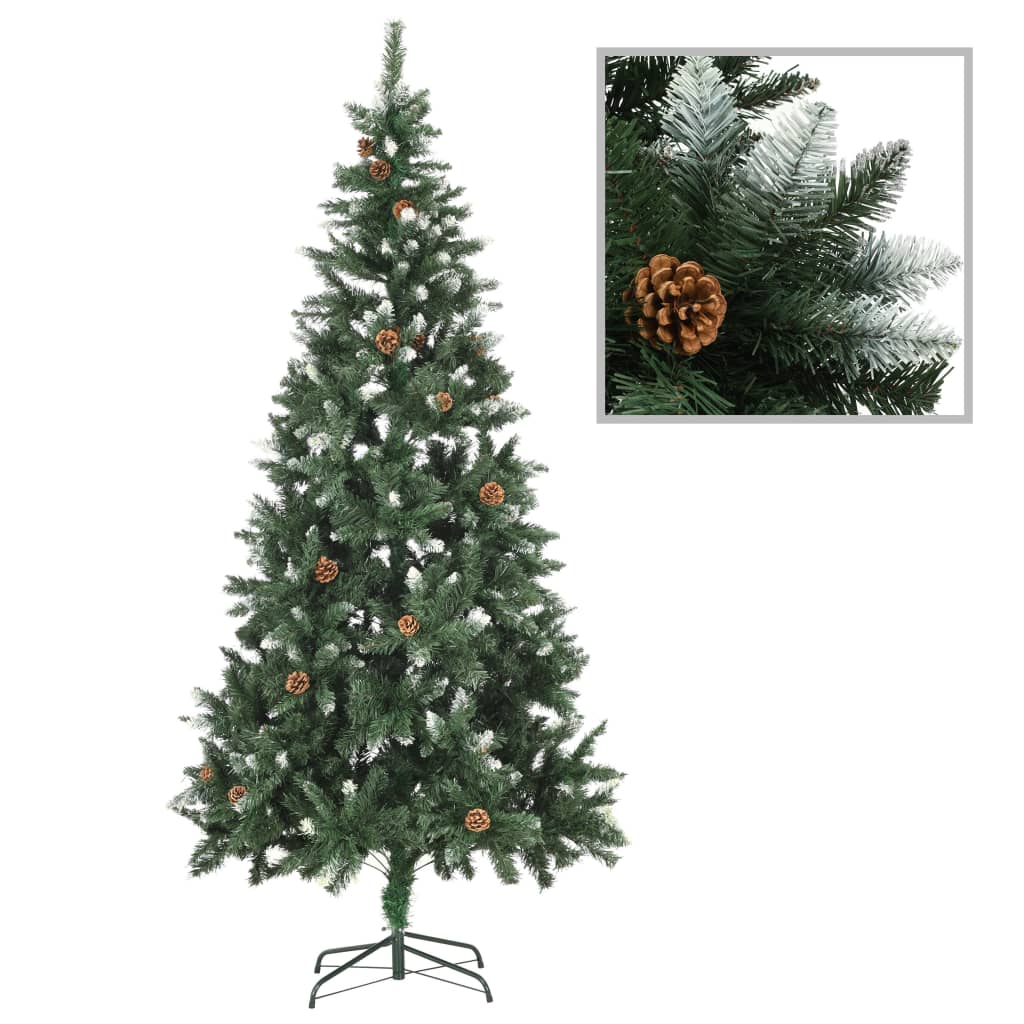 Christmas Tree Green and White PVC Large Ornaments