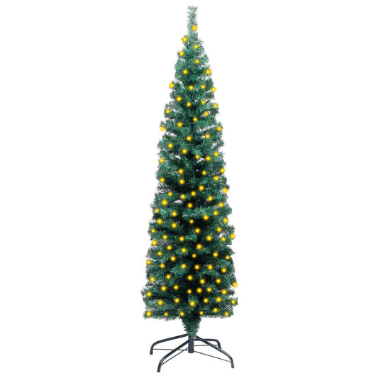 Artificial Christmas Tree Green PVC Slim Cone-shaped