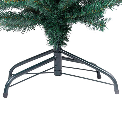 Slim Artificial Pre-lit Christmas Tree with Stand Green 59.1" PVC