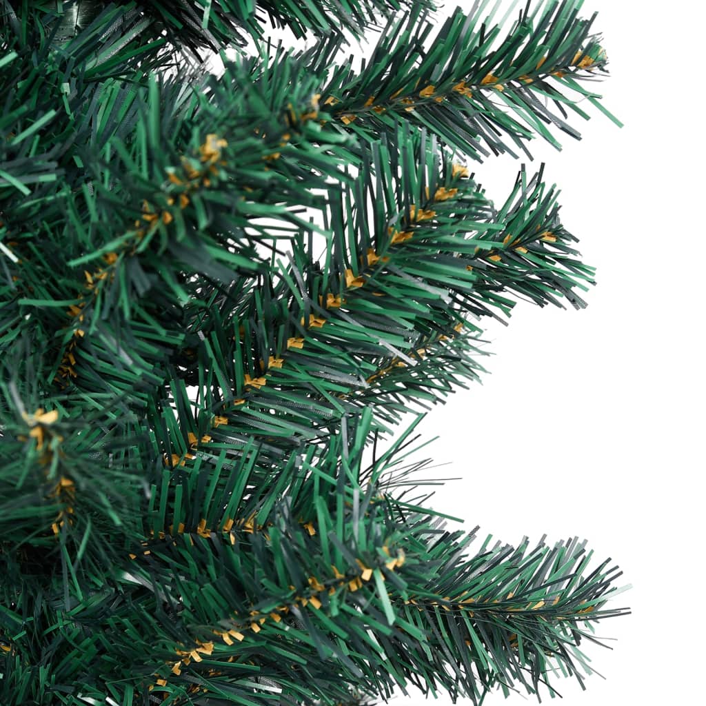 Slim Artificial Pre-lit Christmas Tree with Stand Green 94.5" PVC