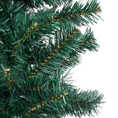 Slim Artificial Pre-lit Christmas Tree with Stand Green 94.5" PVC