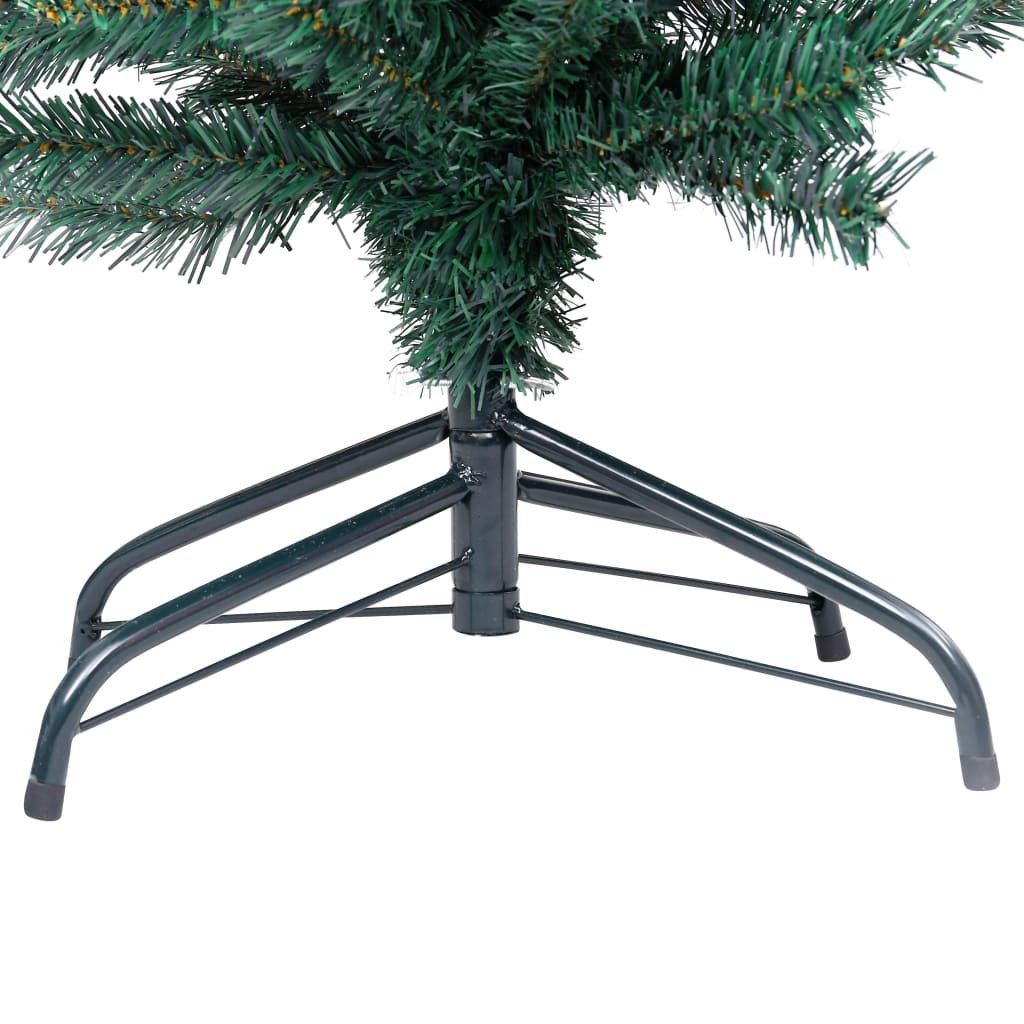 Slim Artificial Pre-lit Christmas Tree with Stand Green 94.5" PVC