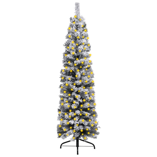Artificial Christmas Tree Green with white flocked snow PVC, Steel