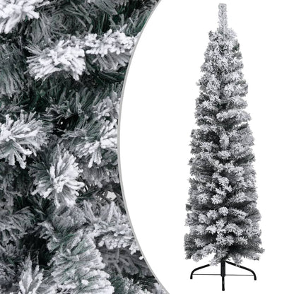 Artificial Christmas Tree Green with white flocked snow PVC, Steel