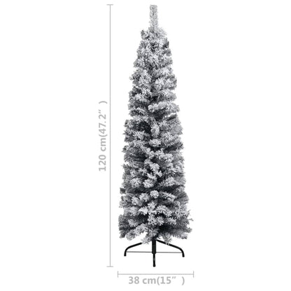 Artificial Christmas Tree Green with white flocked snow PVC, Steel