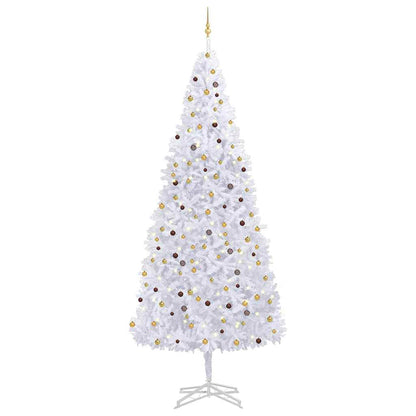 Artificial Pre-lit Christmas Tree with Ball Set 196.9" White