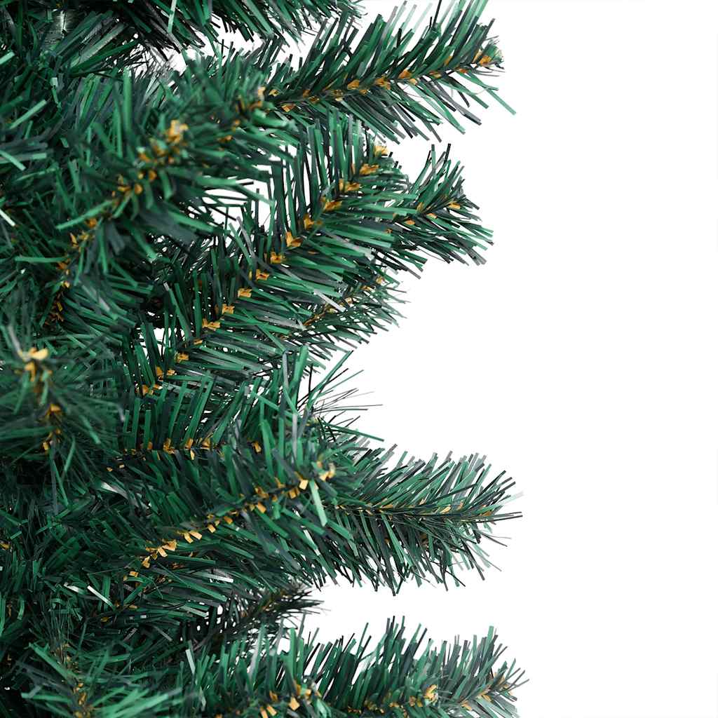 Slim Artificial Pre-lit Christmas Tree with Ball Set Green 94.5"