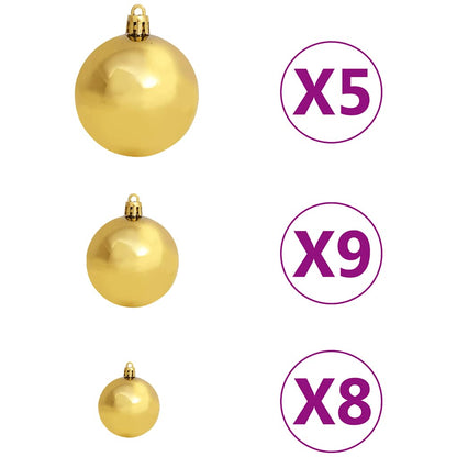Slim Pre-lit Christmas Tree with Ball Set Green 59.1"