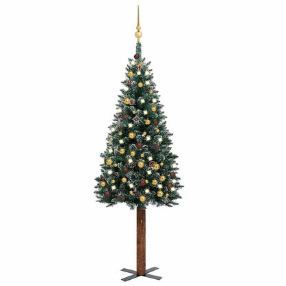 Slim Pre-lit Christmas Tree with Ball Set Green 59.1"