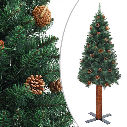 Slim Pre-lit Christmas Tree with Ball Set Green 59.1"