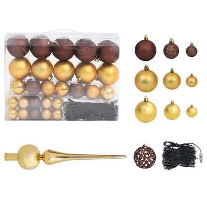 Slim Pre-lit Christmas Tree with Ball Set Green 59.1"
