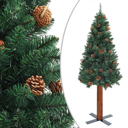 Slim Pre-lit Christmas Tree with Ball Set Green 70.9"