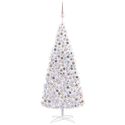 Artificial Pre-lit Christmas Tree with Ball Set LEDs 157.5" White