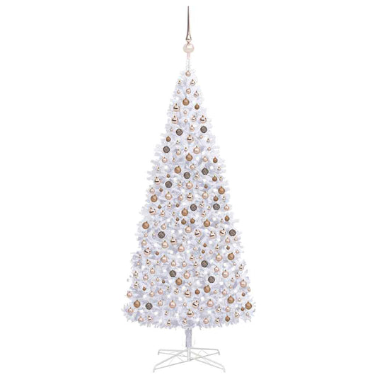Artificial Pre-lit Christmas Tree with Ball Set LEDs 157.5" White