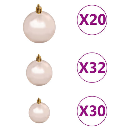 Artificial Pre-lit Christmas Tree with Ball Set LEDs 157.5" White