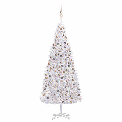 Artificial Pre-lit Christmas Tree with Ball Set 196.9" White