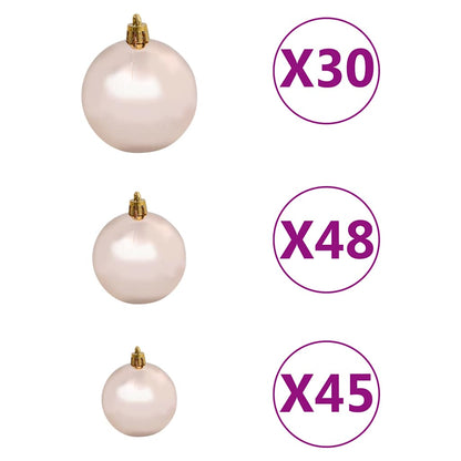 Artificial Pre-lit Christmas Tree with Ball Set 196.9" White