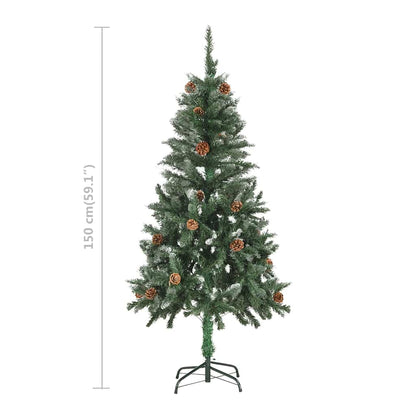 Artificial Pre-lit Christmas Tree with Ball Set&Pine Cones 59.1"