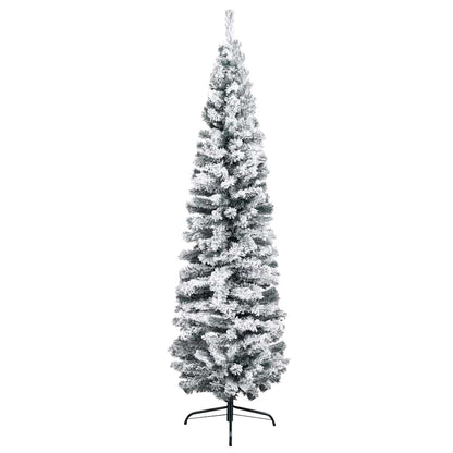 Slim Artificial Pre-lit Christmas Tree with Ball Set Green 94.5"