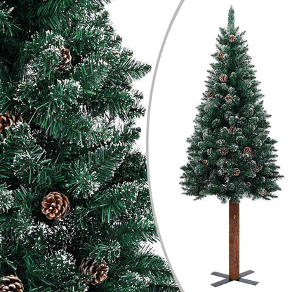 Slim Pre-lit Christmas Tree with Ball Set Green 59.1"