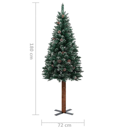 Slim Pre-lit Christmas Tree with Ball Set Green 70.9"