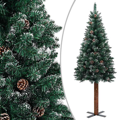 Slim Pre-lit Christmas Tree with Ball Set Green 82.7"