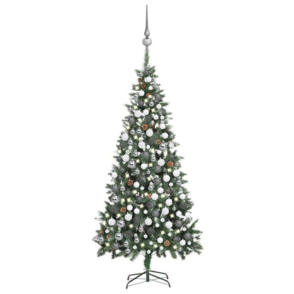Artificial Pre-lit Christmas Tree with Ball Set Pine Cones 82.7"