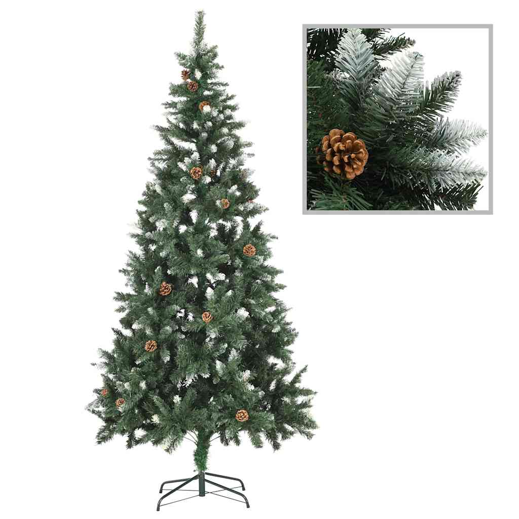 Artificial Pre-lit Christmas Tree with Ball Set Pine Cones 82.7"