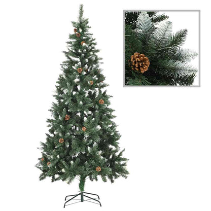 Artificial Pre-lit Christmas Tree with Ball Set Pine Cones 82.7"