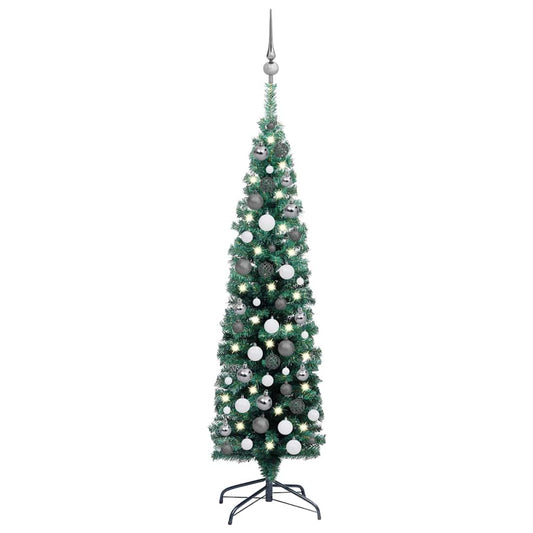 Artificial Christmas Tree Green PVC Slim Collapsible