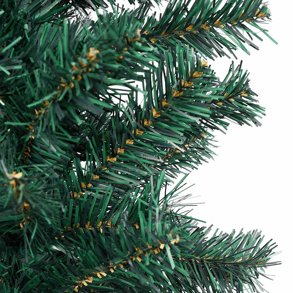 Slim Artificial Pre-lit Christmas Tree with Ball Set Green 82.7"