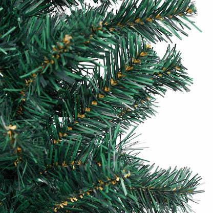 Slim Artificial Pre-lit Christmas Tree with Ball Set Green 82.7"