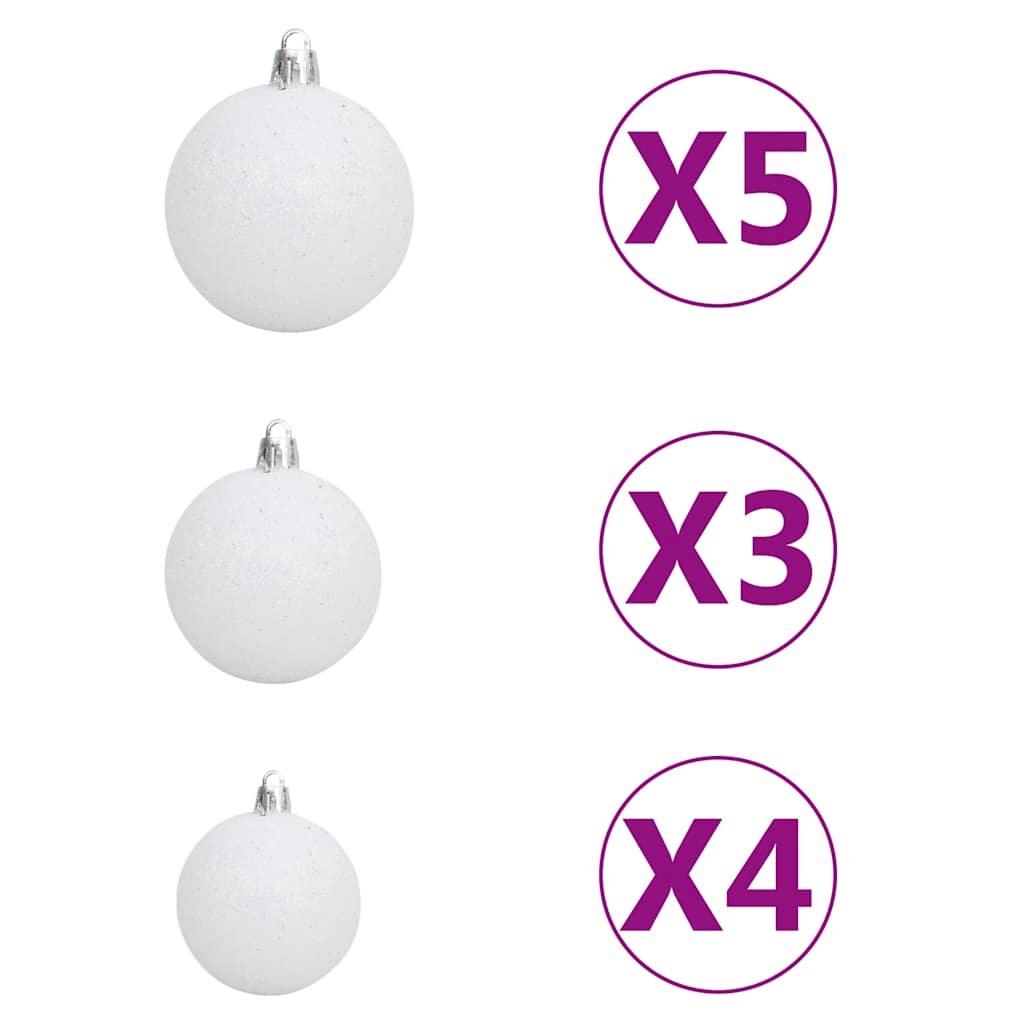 Slim Artificial Pre-lit Christmas Tree with Ball Set Green 82.7"