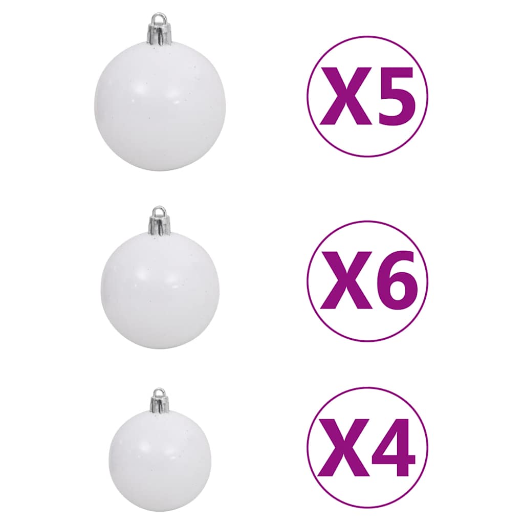Slim Artificial Pre-lit Christmas Tree with Ball Set Green 82.7"
