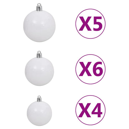 Slim Artificial Pre-lit Christmas Tree with Ball Set Green 82.7"