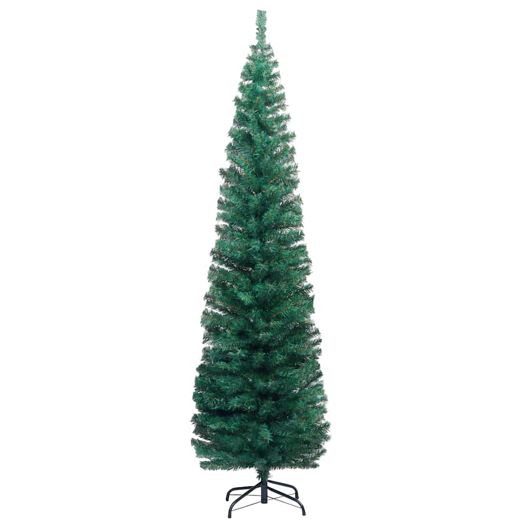Slim Artificial Pre-lit Christmas Tree with Ball Set Green 94.5"