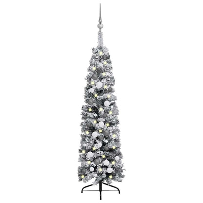 Artificial Christmas Tree Green with white flocked snow PVC, Steel